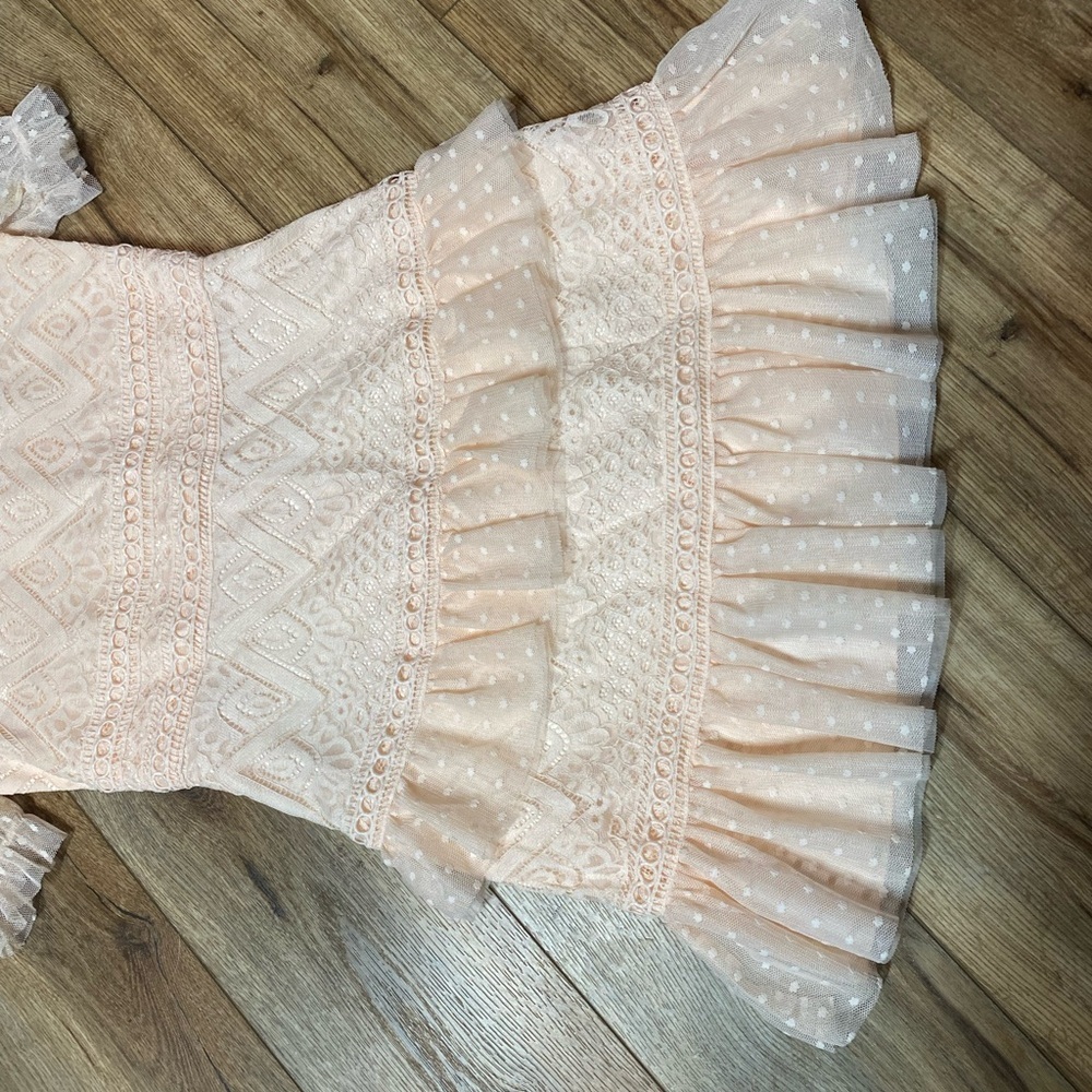 BCBG girls lace puff sleeve pink dress - Picture 4 of 8